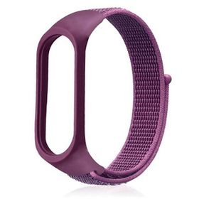 Gpack Xiaomi Mi Band 5 Kumaş Cırtcırt Velcro Mor Kordon