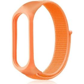 Gpack Xiaomi Mi Band 5 Kumaş Cırtcırt Velcro Turuncu Kordon