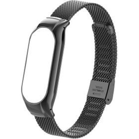 Gpack Xiaomi Mi Band 7 Clipsli Hasır Metal Ayarlanabilir KRD 06 Siyah Kordon