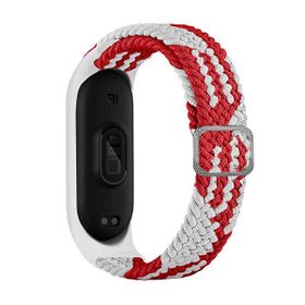 Gpack Xiaomi Mi Band 7 KRD 49 Cırtcırt Kumaş Ayarlanabilir Örgü Tasarım Beyaz Kordon