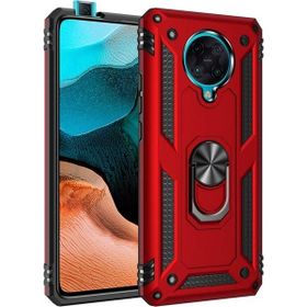 Gpack Xiaomi Poco F2 Pro Tank Koruma Vega Standlı Yüzüklü Mıknatıslı Kırmızı Kılıf