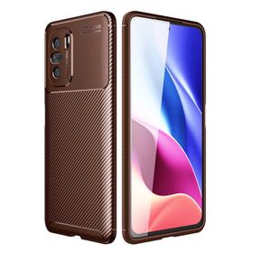 Gpack Xiaomi Poco F3 Negro Silikon Deri Görünümlü Kahverengi Kılıf
