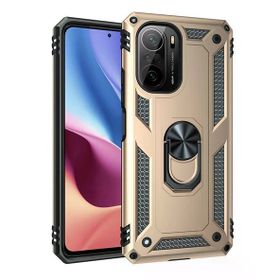 Gpack Xiaomi Poco F3 Vega Tank Koruma Standlı Yüzüklü Mıknatıslı Kırmızı Kılıf