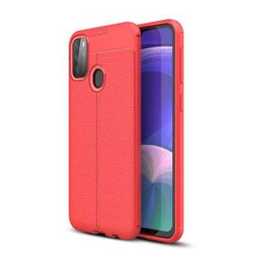 Gpack Xiaomi Poco M3 Niss Silikon Deri Görünümlü Kırmızı Kılıf