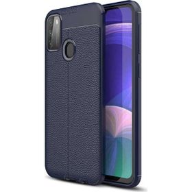 Gpack Xiaomi Poco M3 Niss Silikon Deri Görünümlü Lacivert Kılıf