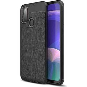Gpack Xiaomi Poco M3 Niss Silikon Deri Görünümlü Siyah Kılıf