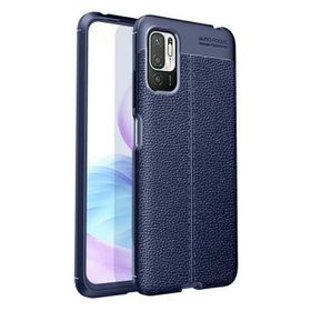 Gpack Xiaomi Poco M3 Pro Niss Silikon Deri Görünümlü Korumalı Lacivert Kılıf