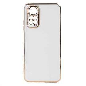 Gpack Xiaomi Poco M4 Pro 5G Bark Parlak Silikon Renkli Kenarları Rose Beyaz Kılıf