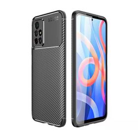 Gpack Xiaomi Poco M4 Pro 5G Negro Karbon Görünüm Kamera Korumalı Silikon Lacivert Kılıf