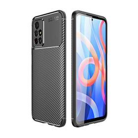 Gpack Xiaomi Poco M4 Pro 5G Negro Karbon Görünüm Kamera Korumalı Silikon Siyah Kılıf