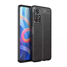Gpack Xiaomi Poco M4 Pro 5G Niss Silikon Deri Görünümlü Kamera Korumalı Lacivert Kılıf