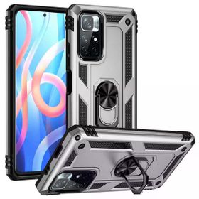 Gpack Xiaomi Poco M4 Pro 5G Vega Tank Standlı Yüzüklü Mıknatıslı Kırmızı Cep Telefonu Kılıfı
