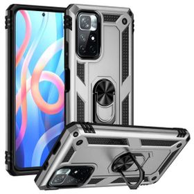 Gpack Xiaomi Poco M4 Pro 5G Vega Tank Standlı Yüzüklü Mıknatıslı Kırmızı Cep Telefonu Kılıfı