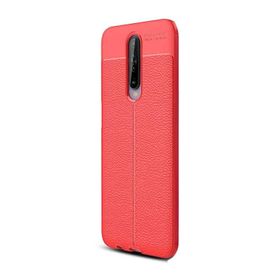 Gpack Xiaomi Poco X2 Niss Silikon Deri Görünümlü Kırmızı Kılıf