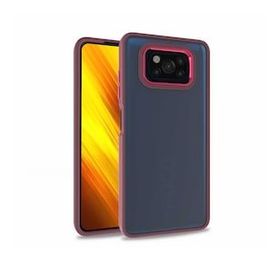 Gpack Xiaomi Poco X3 Flora Sert Silikon Arkası Cam Şeffaf Kırmızı Cep Telefonu Kılıfı