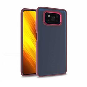 Gpack Xiaomi Poco X3 Flora Sert Silikon Arkası Cam Şeffaf Kırmızı Cep Telefonu Kılıfı