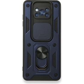 Gpack Xiaomi Poco X3 Tank Aramid Sürgülü Vega Yüzüklü Lacivert Kılıf