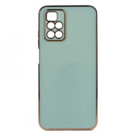 Gpack Xiaomi Redmi 10 Bark Parlak Silikon Renkli Kenarları Rose Beyaz Kılıf