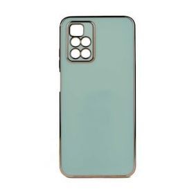Gpack Xiaomi Redmi 10 Bark Parlak Silikon Renkli Kenarları Rose Beyaz Kılıf
