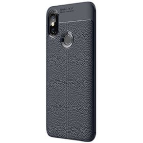 Gpack Xiaomi Redmi 6 Pro Niss Deri Görünümlü Lacivert Silikon Kılıf