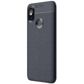 Gpack Xiaomi Redmi 6 Pro Niss Deri Görünümlü Lacivert Silikon Kılıf