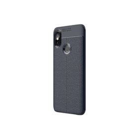 Gpack Xiaomi Redmi 6 Pro Niss Deri Görünümlü Siyah Silikon Kılıf