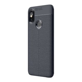 Gpack Xiaomi Redmi 6 Pro Niss Deri Görünümlü Siyah Silikon Kılıf