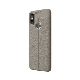 Gpack Xiaomi Redmi 6 Pro Niss Deri Görünümlü Siyah Silikon Kılıf