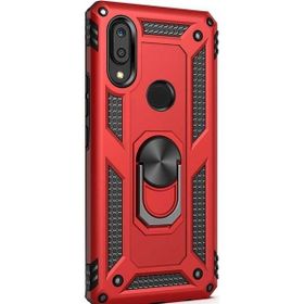 Gpack Xiaomi Redmi 7 Çift Katmanlı Tank Yüzüklü Mıknatıslı Vega Kapak Nano Glass Kırmızı Cep Telefonu Kılıf