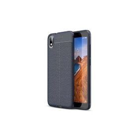 Gpack Xiaomi Redmi 7a Niss Deri Görünümlü Siyah Silikon Cep Telefonu Kılıf