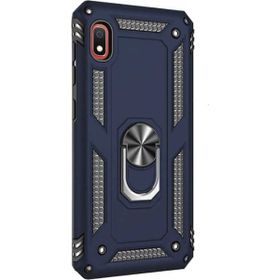 Gpack Xiaomi Redmi 7A Vega Standlı Yüzüklü Mıknatıslı Nano Glass Lacivert Cep Telefonu Kılıf