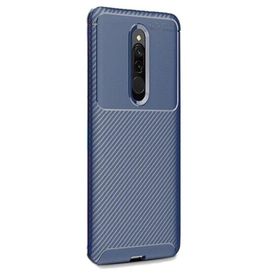 Gpack Xiaomi Redmi 8 Negro Karbon Dizayn Nano Glass Lacivert Silikon Cep Telefonu Kılıf