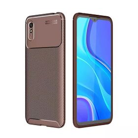 Gpack Xiaomi Redmi 9a Negro Karbon Dizayn Silikon Kahverengi Kılıf