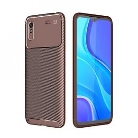 Gpack Xiaomi Redmi 9a Negro Karbon Dizayn Silikon Kahverengi Kılıf