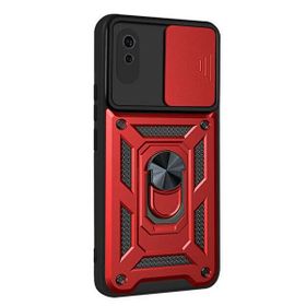 Gpack Xiaomi Redmi 9A Tank Aramid Sürgülü Vega Yüzüklü Kırmızı Kılıf