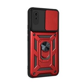 Gpack Xiaomi Redmi 9A Tank Aramid Sürgülü Vega Yüzüklü Kırmızı Kılıf