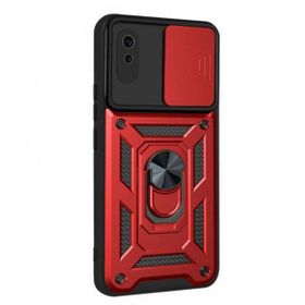 Gpack Xiaomi Redmi 9A Tank Aramid Sürgülü Vega Yüzüklü Kırmızı Kılıf