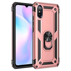 Gpack Xiaomi Redmi 9A Tank Koruma Vega Standlı Yüzüklü Mıknatıslı Kırmızı Kılıf