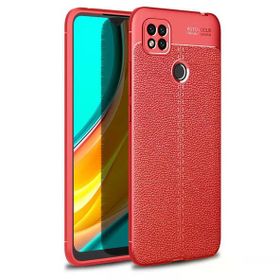 Gpack Xiaomi Redmi 9C Niss Silikon Deri Görünümlü Kırmızı Kılıf