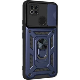 Gpack Xiaomi Redmi 9C Tank Aramid Sürgülü Vega Yüzüklü Lacivert Kılıf