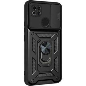 Gpack Xiaomi Redmi 9C Tank Aramid Sürgülü Vega Yüzüklü Siyah Kılıf