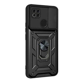 Gpack Xiaomi Redmi 9C Tank Aramid Sürgülü Vega Yüzüklü Siyah Kılıf