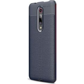 Gpack Xiaomi Redmi K20 Niss Deri Görünümlü Lacivert Silikon Kılıf