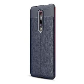 Gpack Xiaomi Redmi K20 Niss Deri Görünümlü Lacivert Silikon Kılıf
