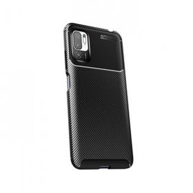 Gpack Xiaomi Redmi Note 10 5G Negro Karbon Dizayn Korumalı Silikon Kahverengi Kılıf