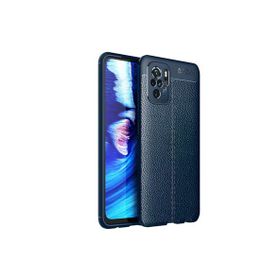 Gpack Xiaomi Redmi Note 10 Niss Silikon Deri Görünümlü Lacivert Kılıf