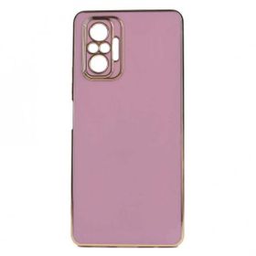 Gpack Xiaomi Redmi Note 10 Pro Bark Parlak Silikon Renkli Kenarları Rose Siyah Kılıf