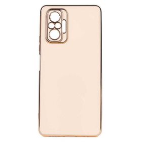 Gpack Xiaomi Redmi Note 10 Pro Max Bark Parlak Silikon Renkli Kenarları Rose Bronz Kılıf