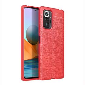 Gpack Xiaomi Redmi Note 10 Pro Max Niss Silikon Deri Görünümlü Kırmızı Kılıf