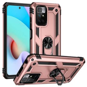 Gpack Xiaomi Redmi Note 11 4G Vega Tank Standlı Yüzüklü Mıknatıslı Bronz Kılıf